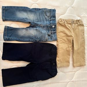 12 month baby boy pants/chinos - khaki, navy and jeans